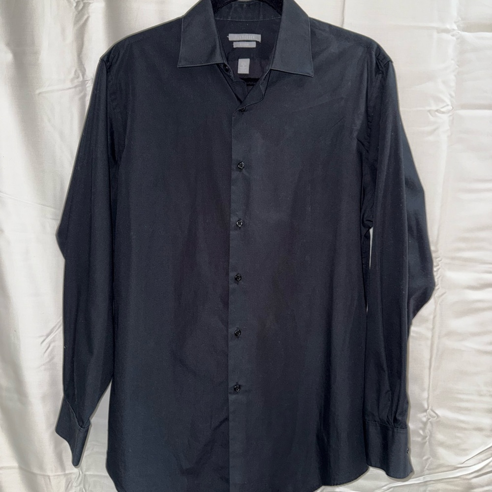 Van Heusen Black Dress Shirt Classic Long Sleeve